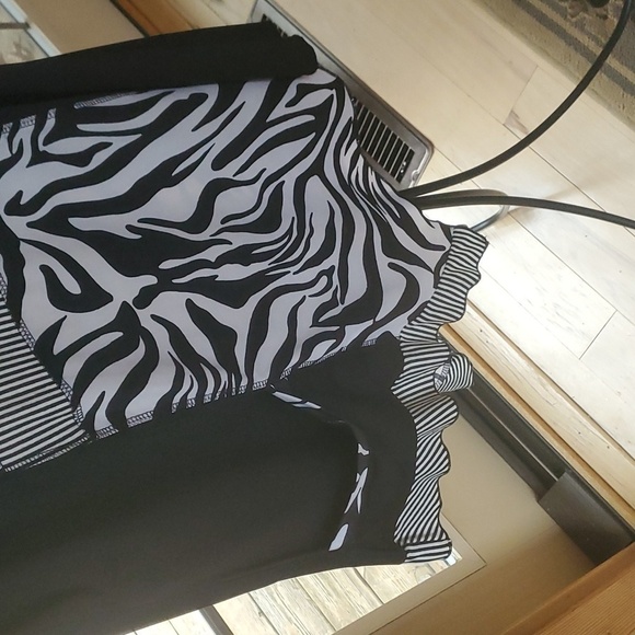 Tango Mango Collection Vneck Zebra Stripes Long Sleeveless Sz. XL Tunic - Picture 10 of 11